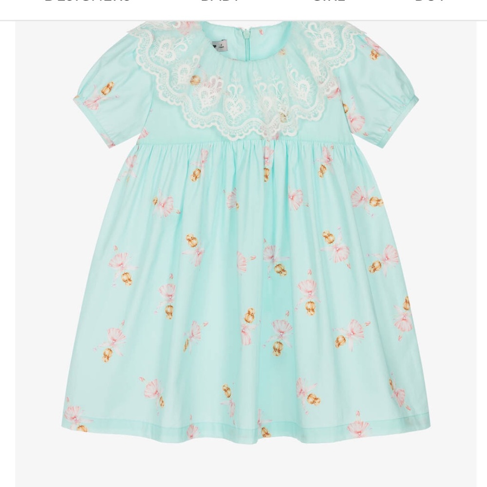 Phi Clothing 3t Aqua Fairy Print Kids Formal Dress